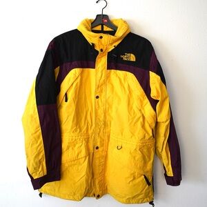 Vintage North Face Jacket Mens XL Yellow Extreme Gear Ski Snowboard 90s Parka